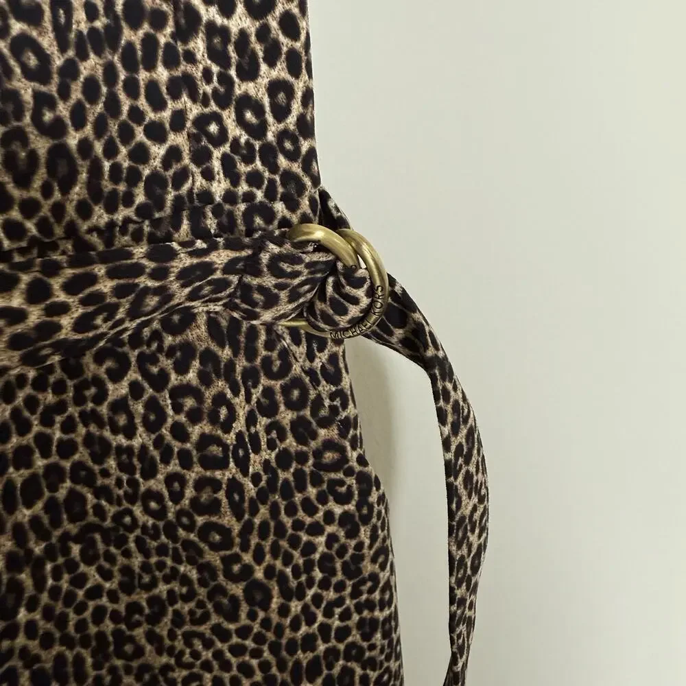 Michael Kors Womens Jumpsuit 0 Animal Print Old Money Preppy Classic Mob Wife